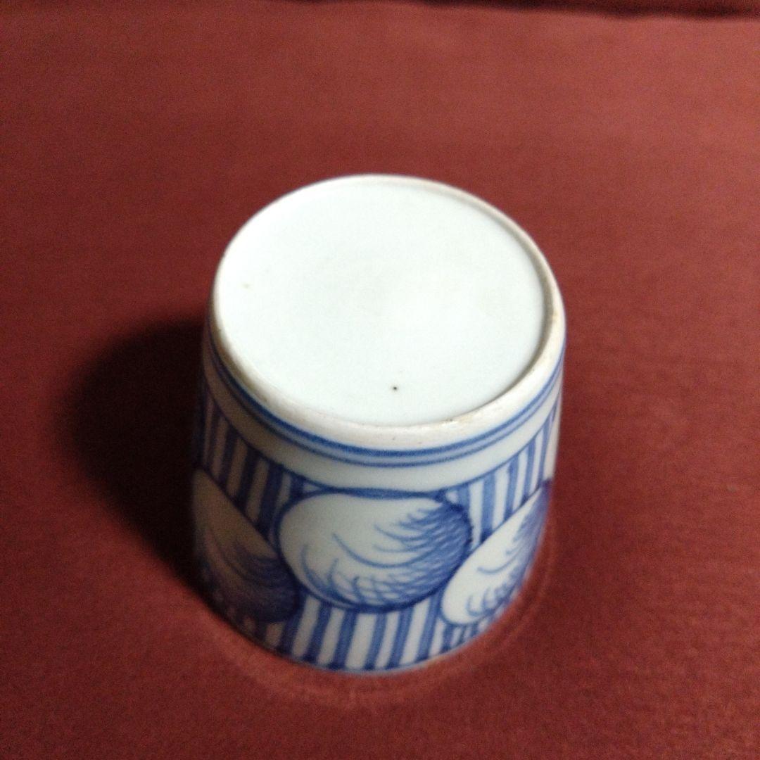 古伊万里 幾何 薄丸文 猪口 盃 杯 蕎麦猪口 十五夜