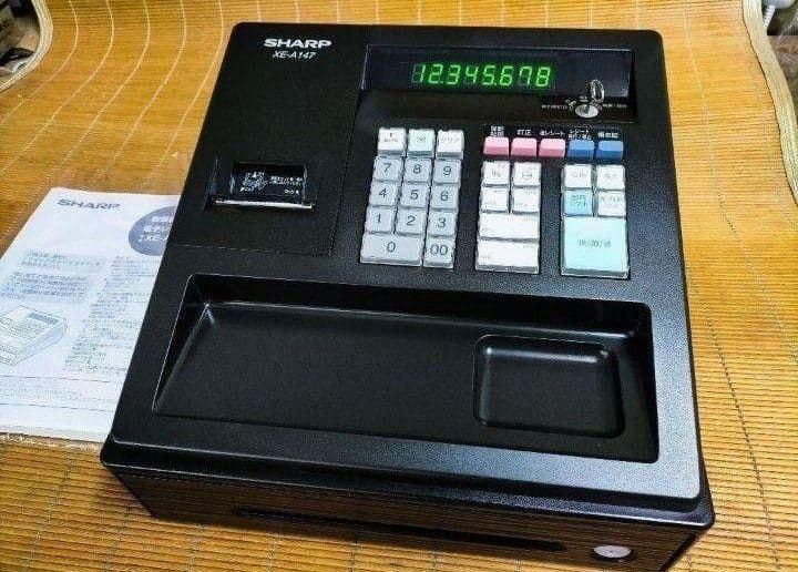 シャープレジスター　XE-A147　PC連携売上管理フル設定無料　030006