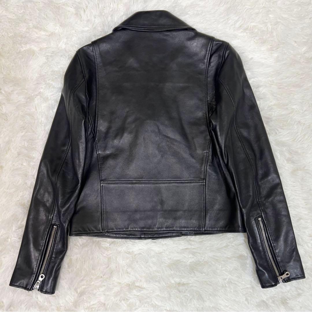 美品✨スピック＆スパン 本革 ラムレザー ダブル ライダースジャケット 黒 36