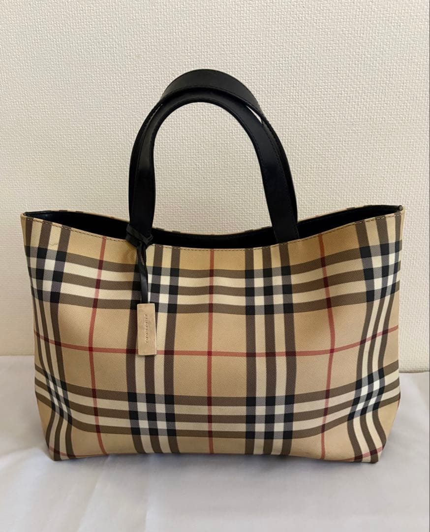 【BURBERRY LONDON】ノバチェック PVC ロゴ金具 底鋲