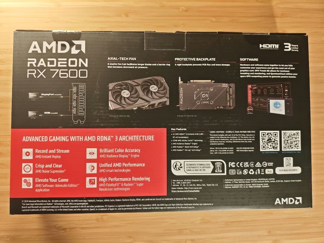 [新品未使用] Radeon RX 7600 OC 8GB 保証書付き