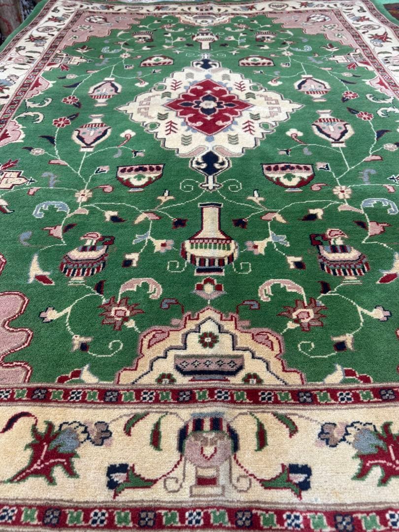 高級 ペルシャ 手織り ラグ