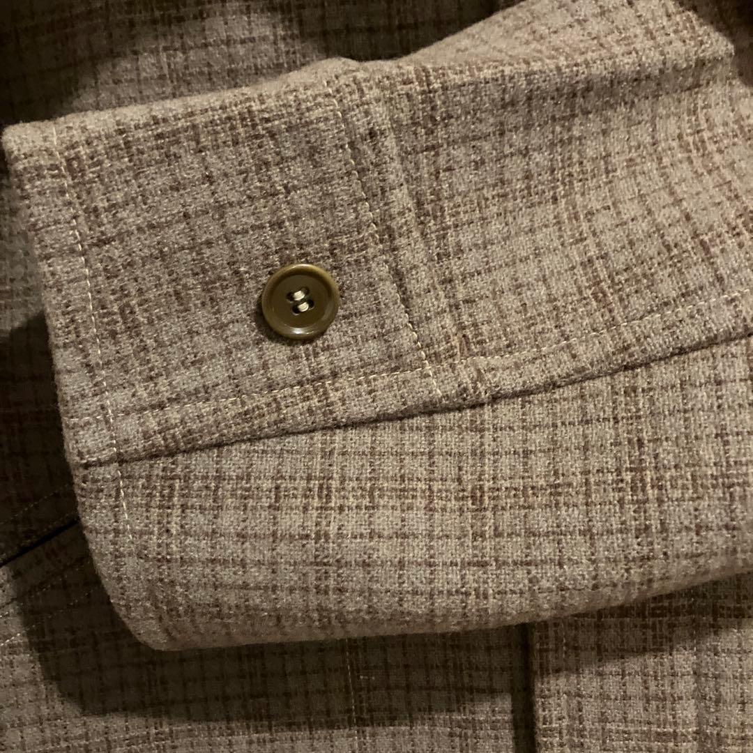 アットラスト ウールスポーツジャケット 42 チェック グレーパープル系