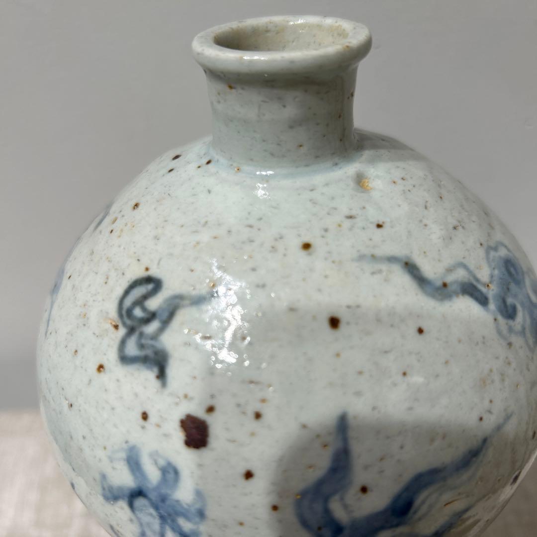 李朝　登り竜　美しい壺　古美術品