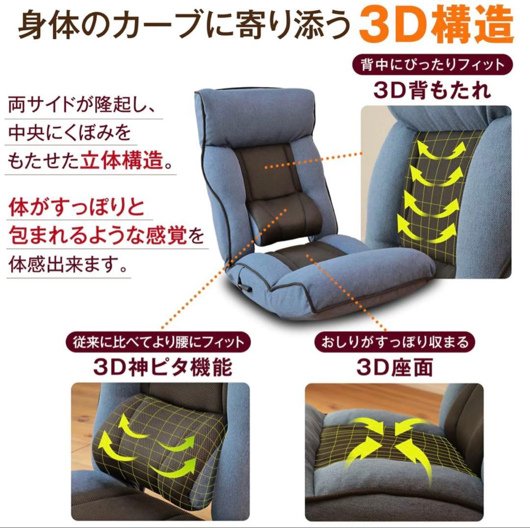 〈KOSHIKAMI PLUS〉リクライニングハイバックチェア　座椅子