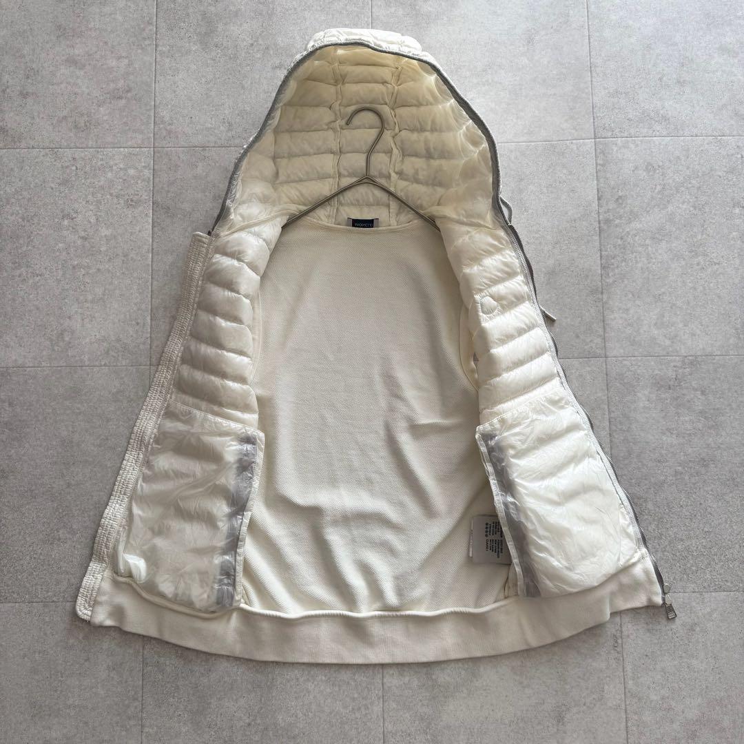 モンクレール　ダウンベスト　MAGLIA　ロゴワッペン　白　S　ニット切替