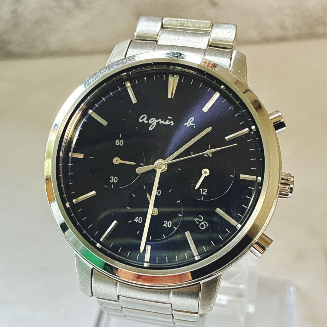 アニエスベー agnes b. 腕時計 クォーツ ネイビー ブルー 文字盤