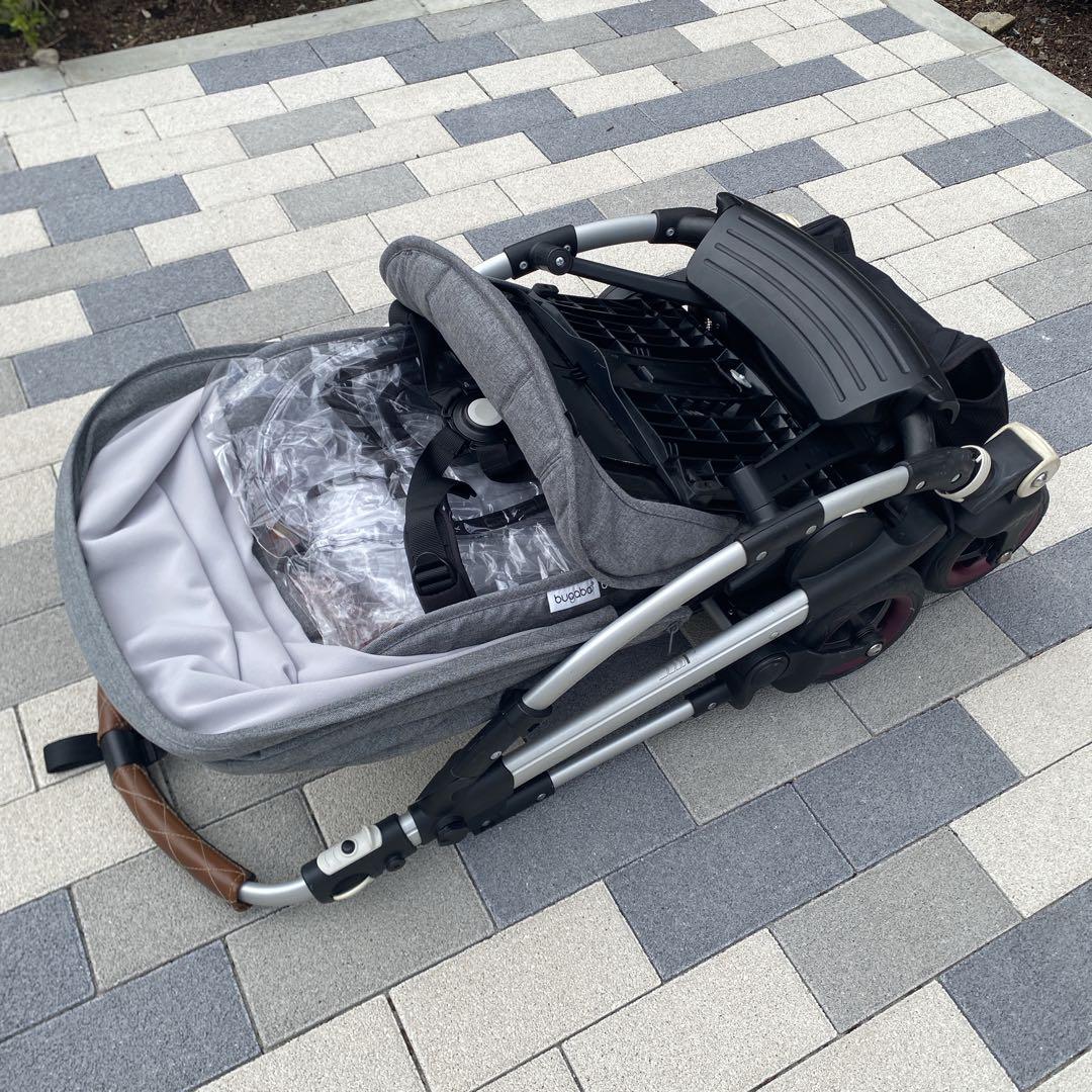 【美品】bugaboo bee5ベビーカー シルバー&グレーメランジ　付属品有り