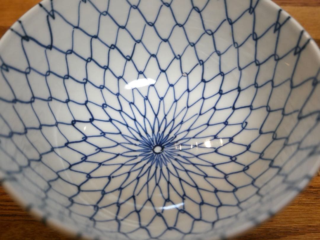 【美品】京焼 清水焼 青網　加藤芳山　小丼　菓子鉢　二個セット