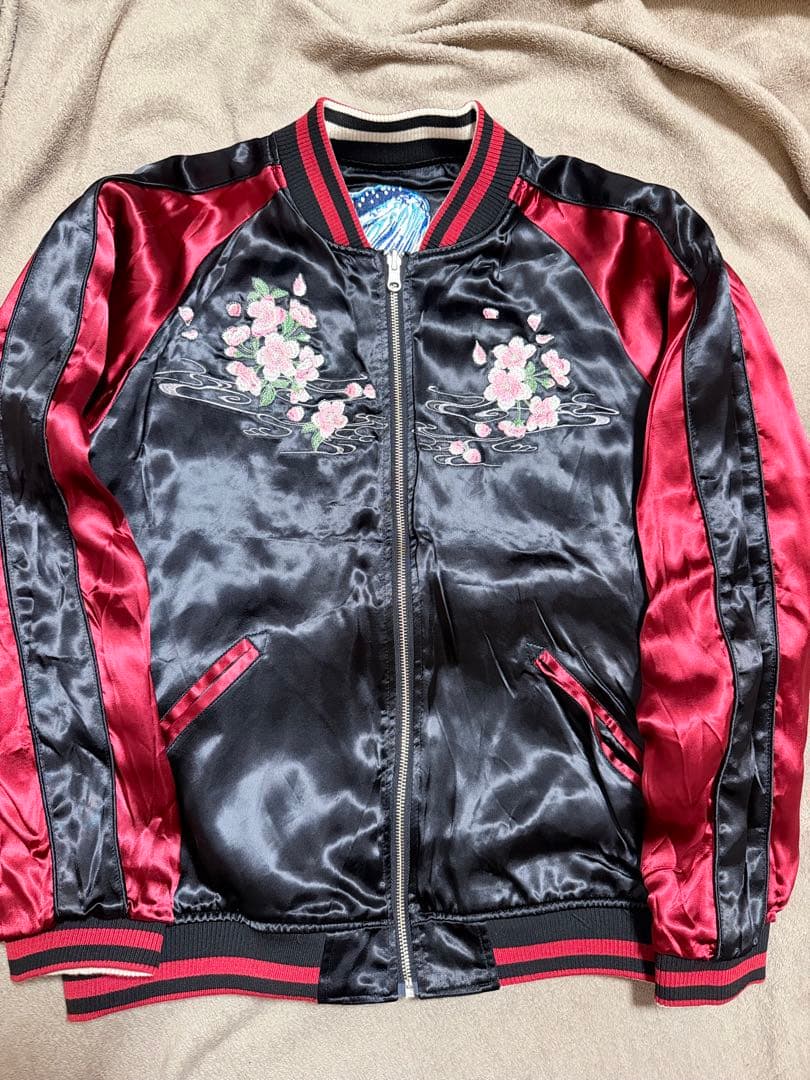 未使用近 ２面用 絡繰魂 クジラ 日本限定 スカジャン vintage レーヨン