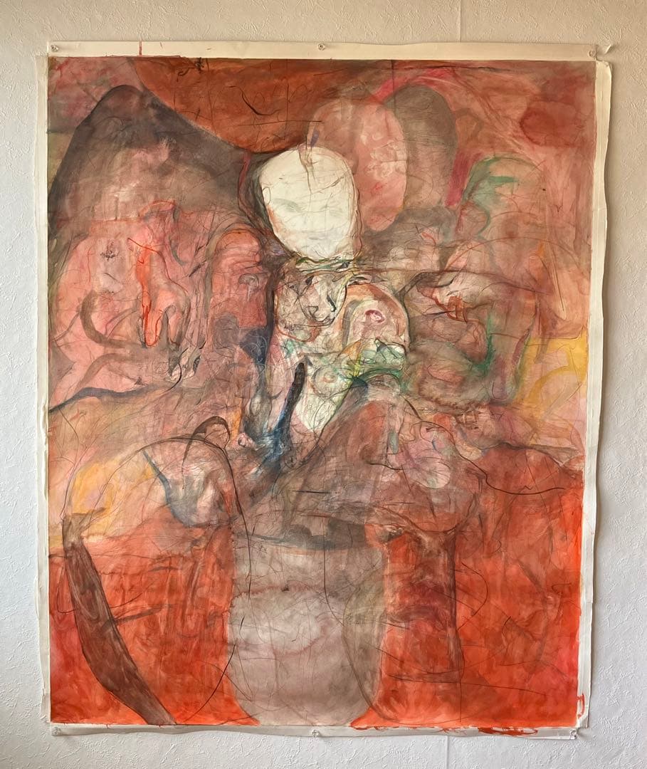 【ぼぼろー 大きめの絵 約83㎝×103㎝】原画絵画スケッチイラスト水彩画芸術