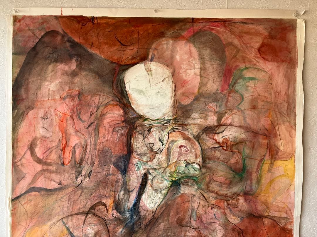 【ぼぼろー 大きめの絵 約83㎝×103㎝】原画絵画スケッチイラスト水彩画芸術