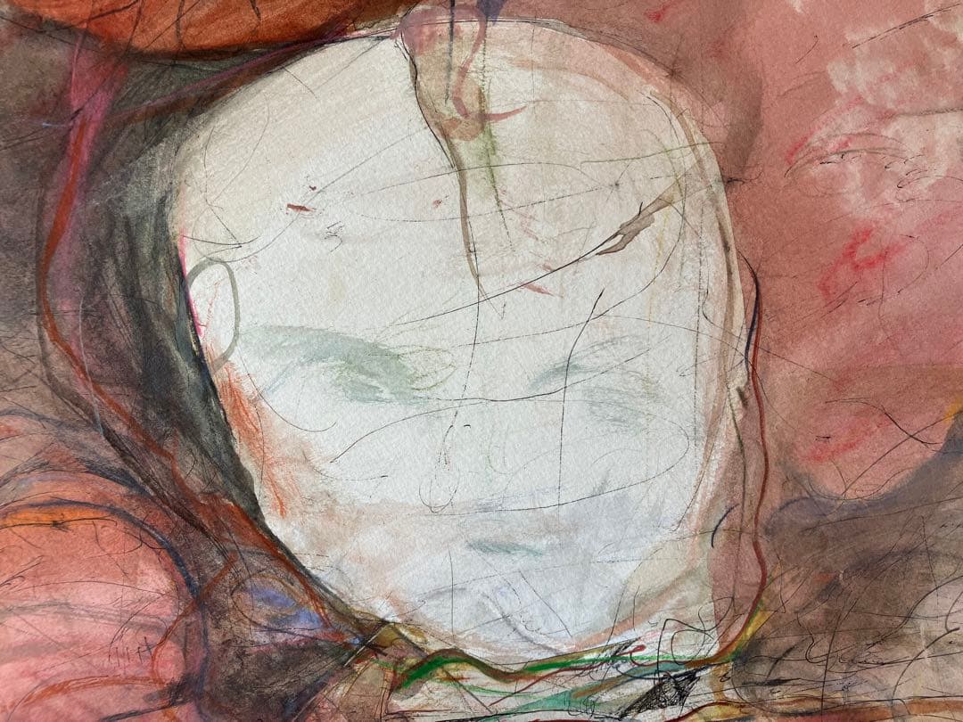 【ぼぼろー 大きめの絵 約83㎝×103㎝】原画絵画スケッチイラスト水彩画芸術