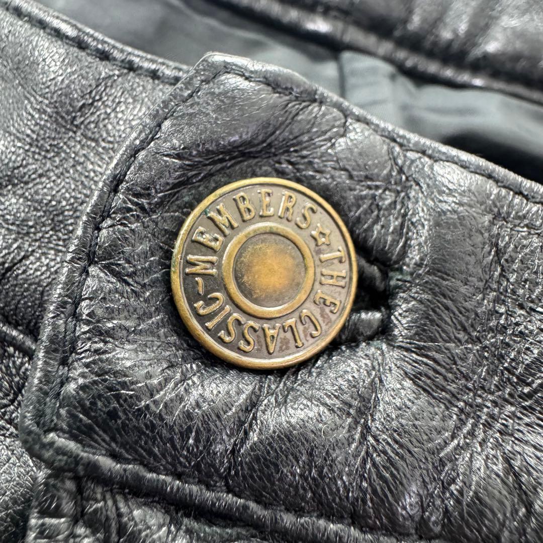 希少✨サンタフェ レザーパンツ 革パン 羊革 シープスキン ブラック W34