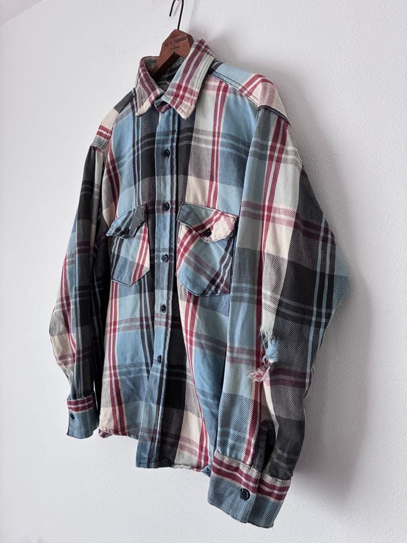 70's FROSTPROOF ネルシャツ　ヘビーネルシャツ　ボロ　ダメージ