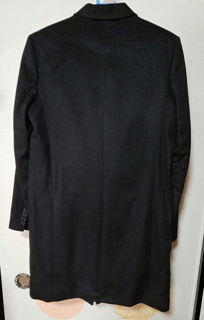 【タグ付き未使用品】ブラック チェスターコート ウールカシミヤ Lサイズ