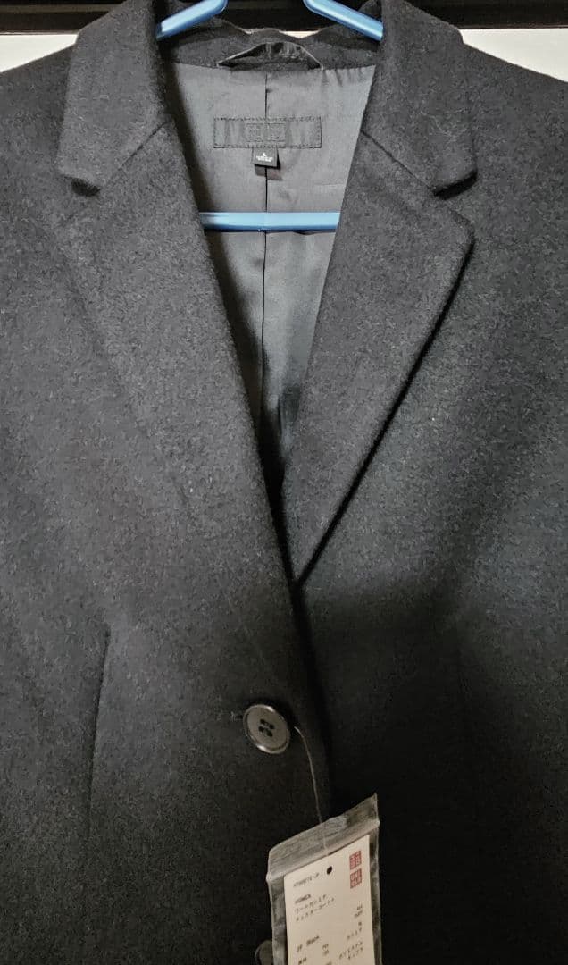 【タグ付き未使用品】ブラック チェスターコート ウールカシミヤ Lサイズ