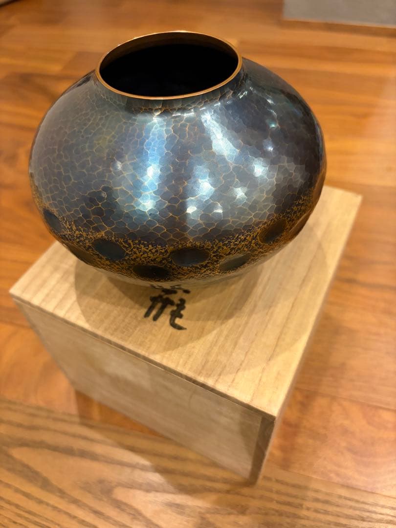 玉川堂　銅製品　花瓶　保管品