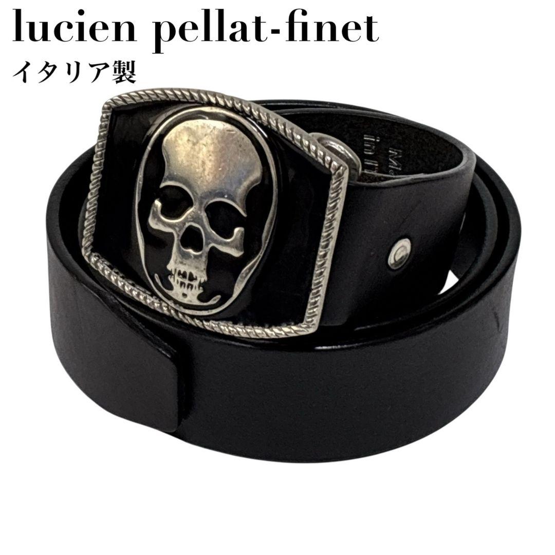 ルシアン・ペラフィネ ベルト スカル ドクロ 本革 イタリア製 ビッグバックル