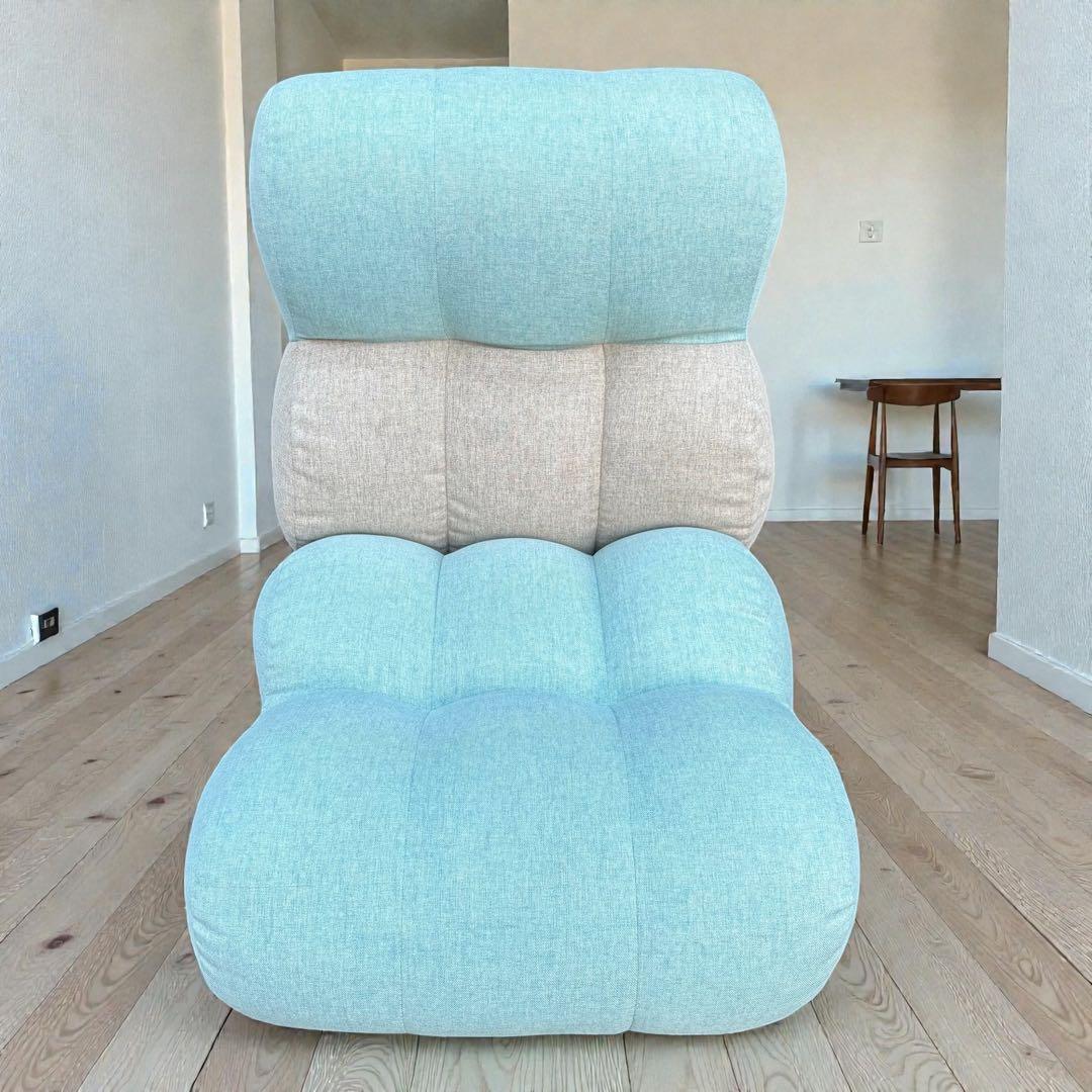 ✨未使用級✨Piglet CHIBIローソファ ブルー 座椅子 リクライニング