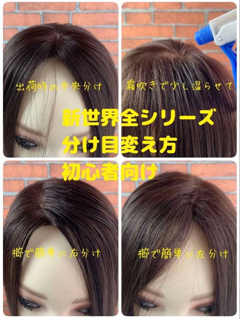 新世界プレミア真皮シリーズ★全人毛　ヘアピース　ウィッグ12*14総手植え45㌢