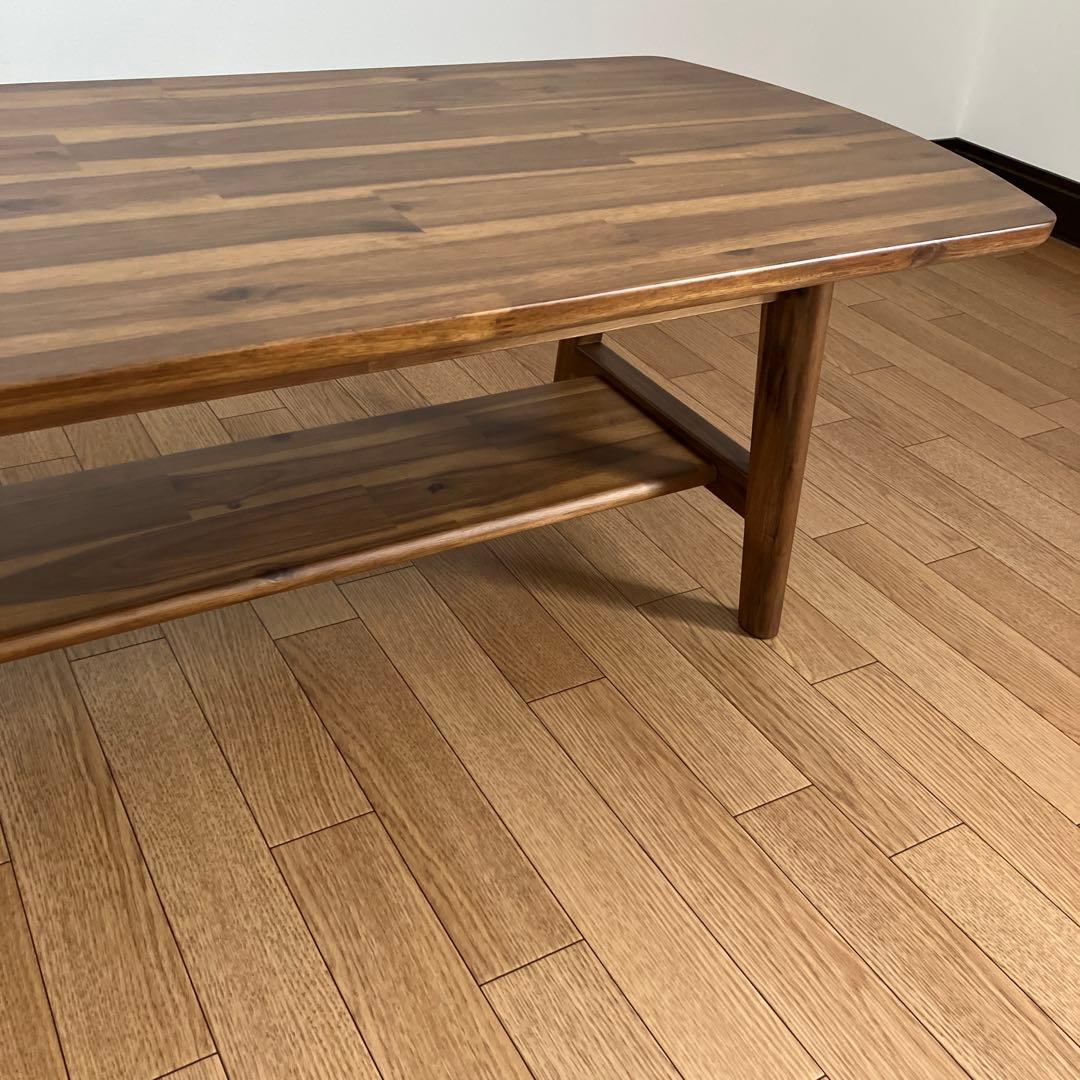 ウニコ unico スウェラ 木製 ローテーブル 下棚付き ブラウン