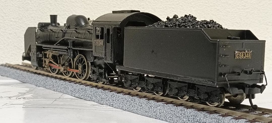 HOゲージ 宮沢模型 Ｃ58蒸気機関車、メンテナンス済、走行します。