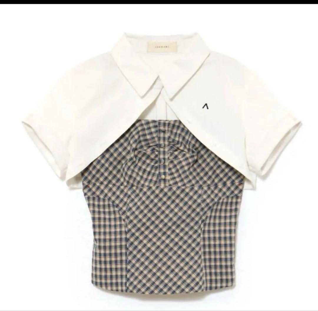 トップス andmary Myra shirt set up / black