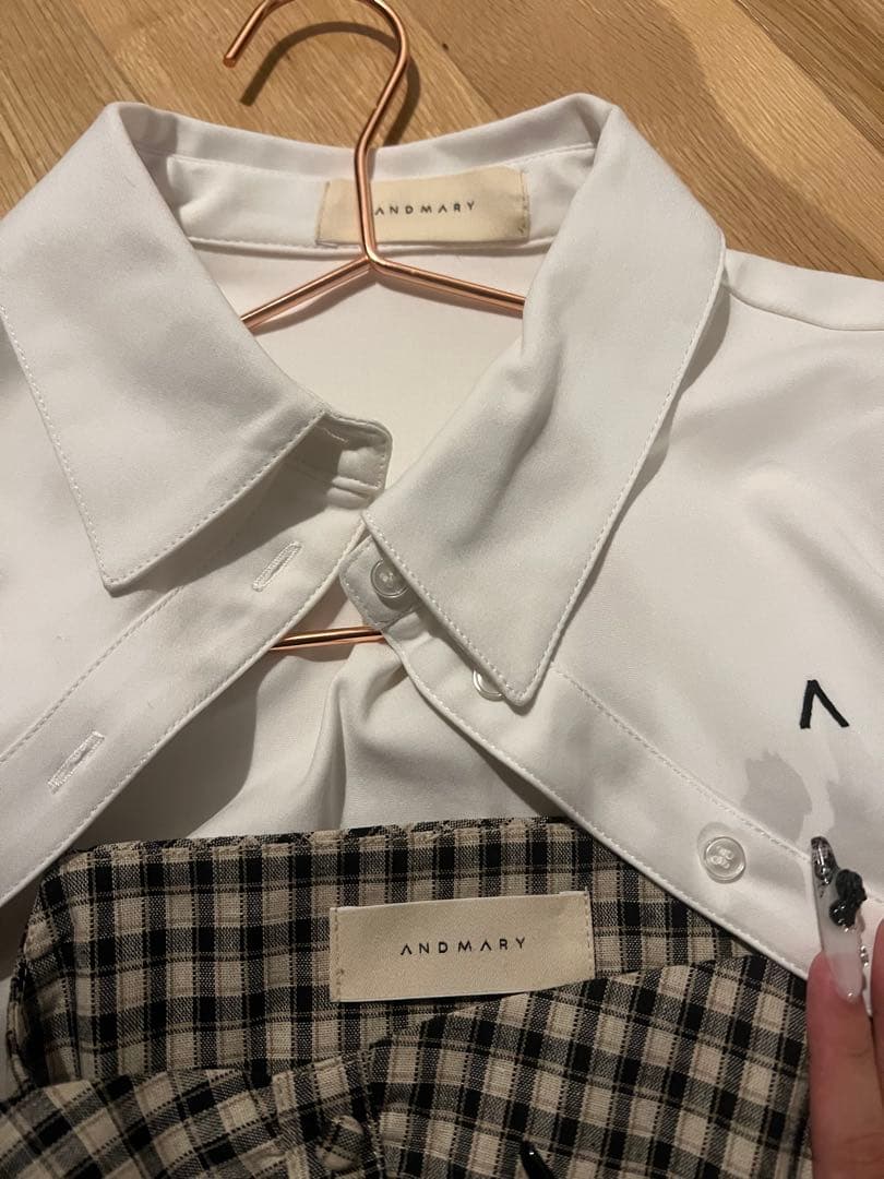 トップス andmary Myra shirt set up / black
