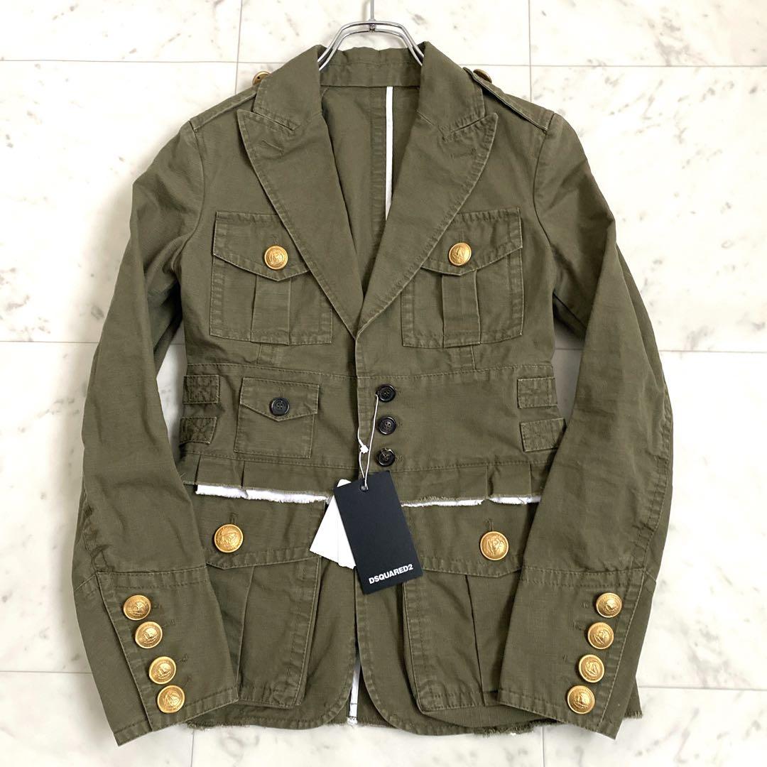 新品タグ付きDSQUARED2 ミリタリージャケット 金ボタン　イタリア製38