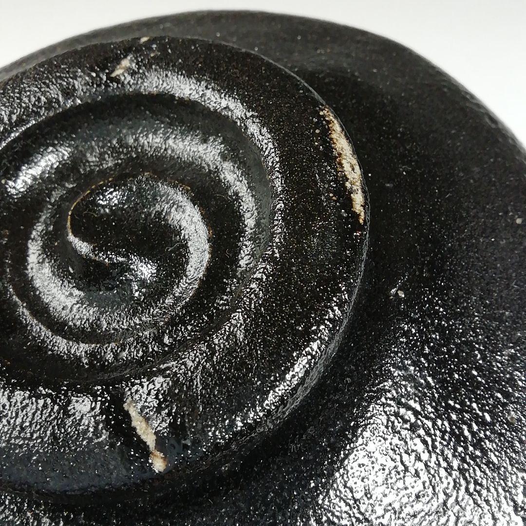 Ｗ１０５　茶碗　『黒茶碗』『一楽 造』　共箱　抹茶碗　茶道具