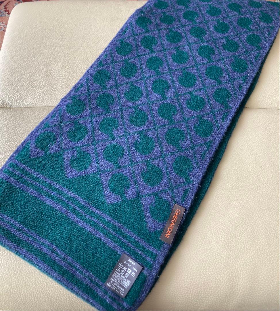 GHERARDINI ゲラルディーニ カシミヤ マフラー ブルー&グリーン