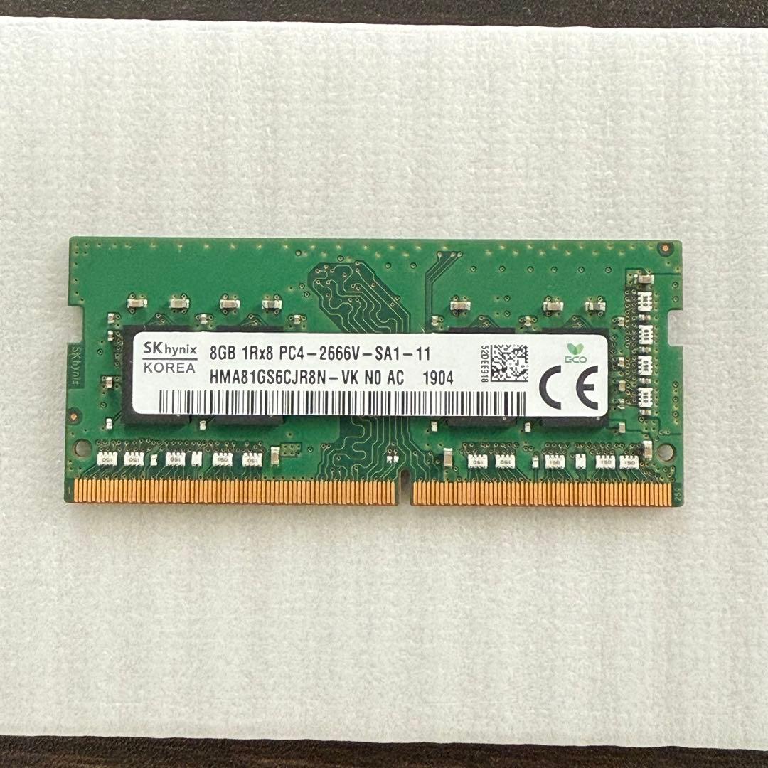 DDR4 SO-DIMM メモリー 8GB 2666MHz 2枚（動作確認済）