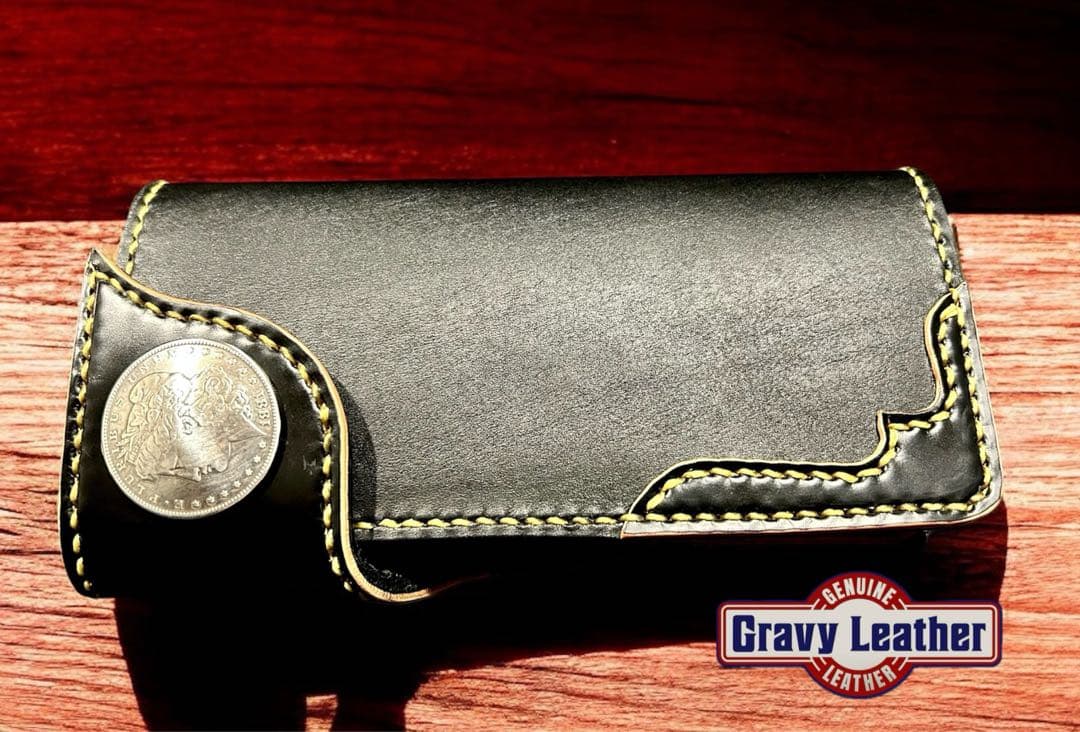 ナ*2様 Gravy Leather コードバン ロングウォレット フラットヘッ