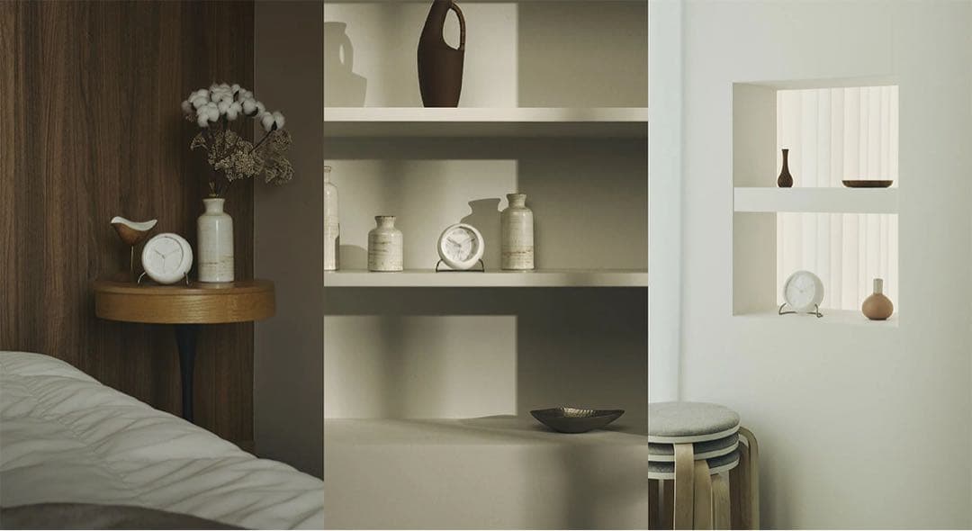 アルネヤコブセン　テーブルクロック　ステーションベルビュー　ホワイト　限定　北欧