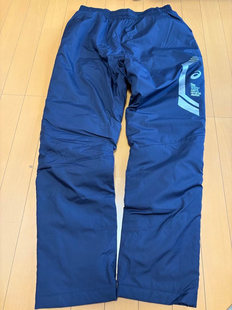 新品　ASICS中綿ウインドブレーカー上下セット　ネイビーL