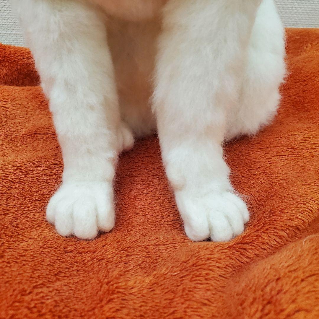 羊毛フェルト猫　ハンドメイド　茶白ハチワレ