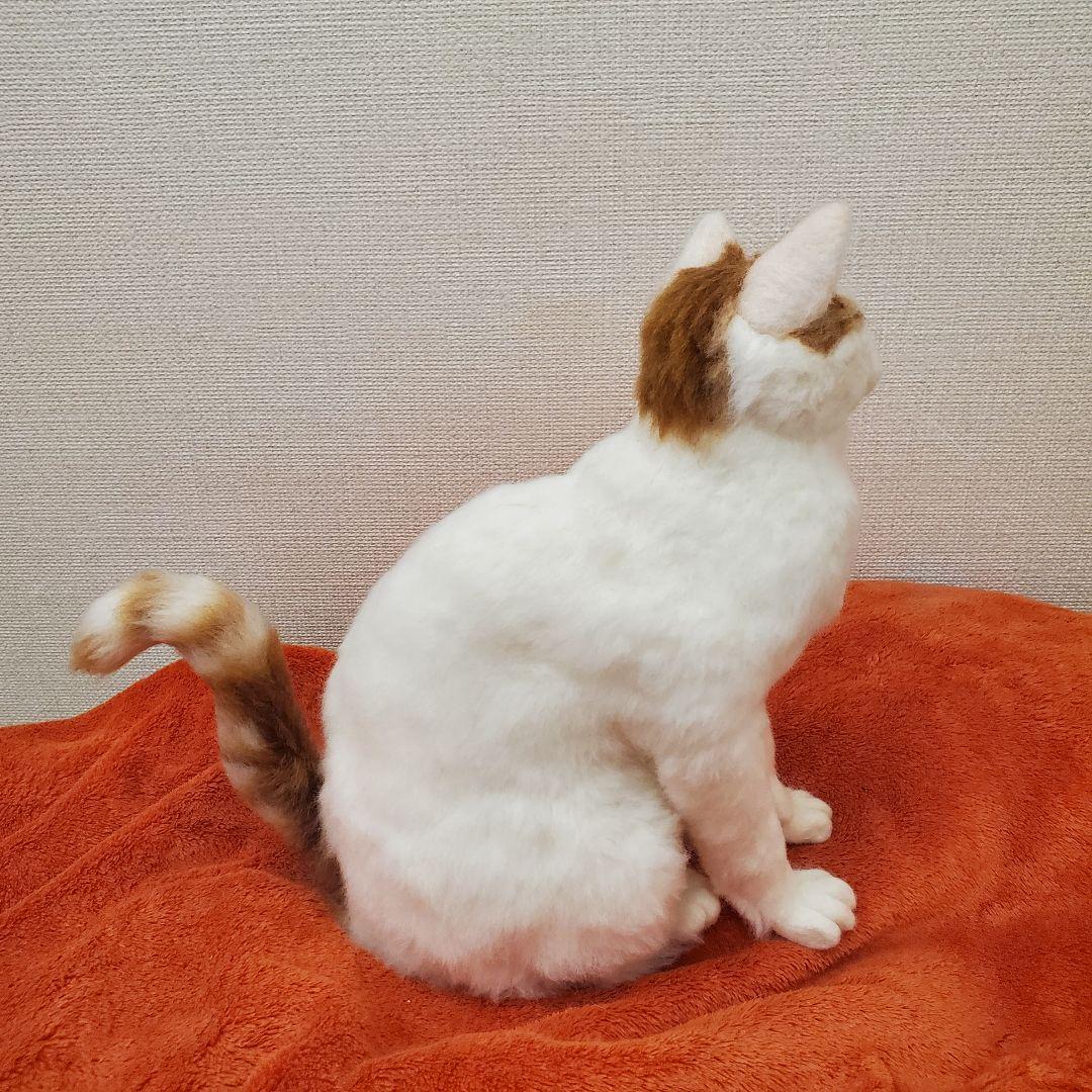 羊毛フェルト猫　ハンドメイド　茶白ハチワレ