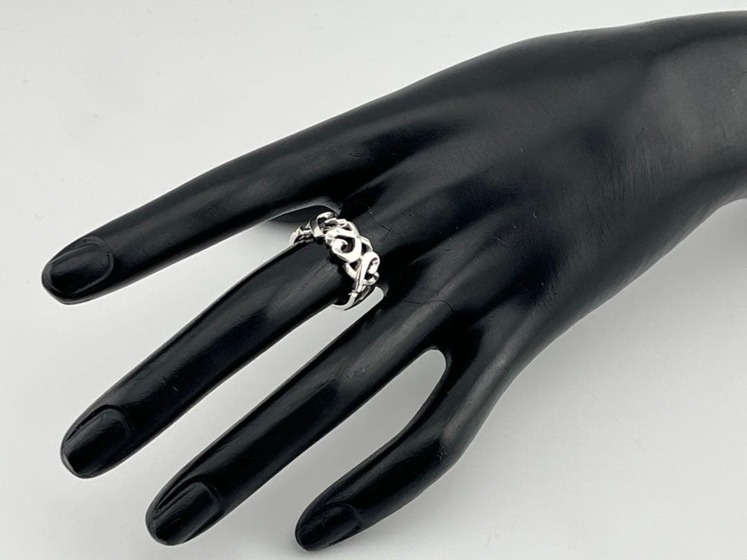 h924美品　ティファニー　トリプル　ラビングハート　リング　925約11.5号