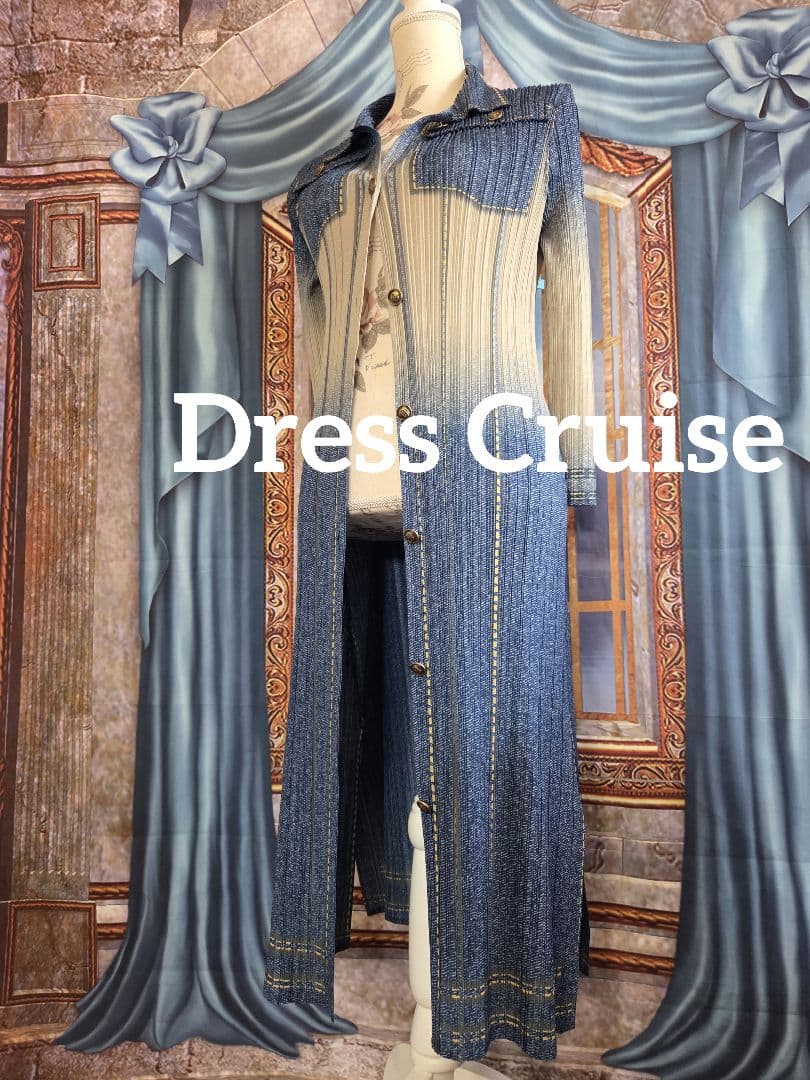 フリー【新品インポートセレクト】高級プリーツスプリングコートデニム調デザイン