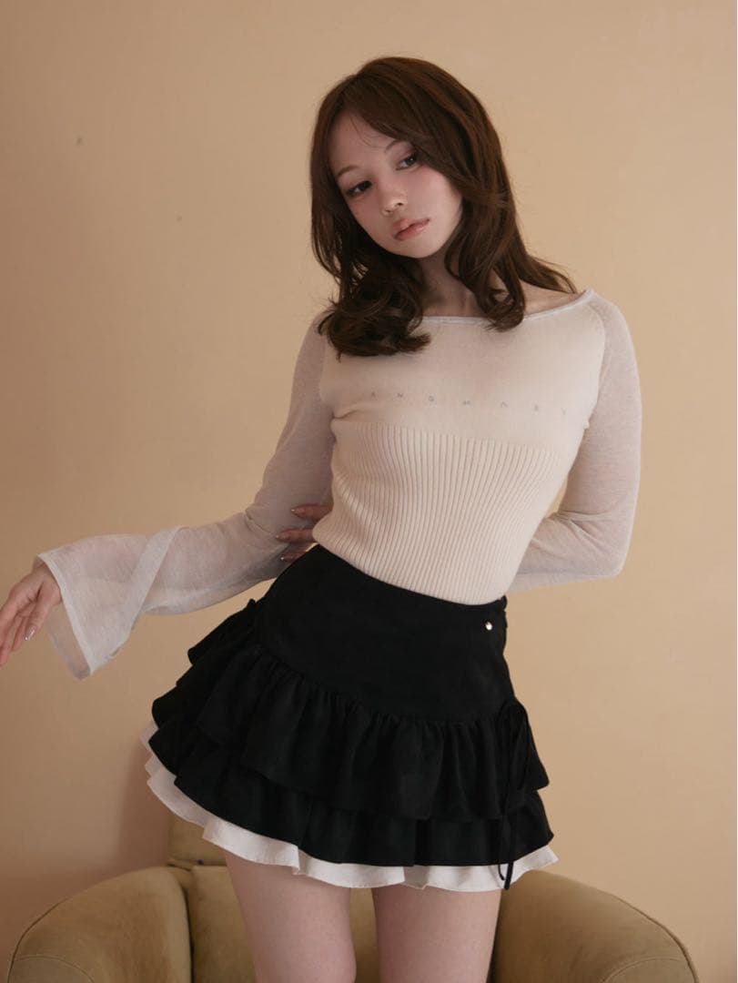 Sサイズ andmary Mel gather skirt ブラック