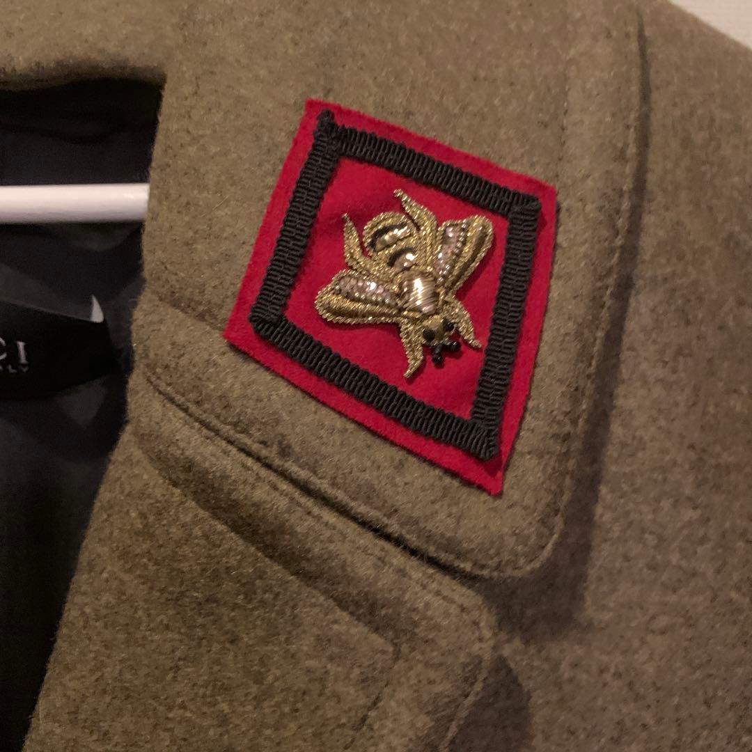 タグ付GUCCI グッチ　ウール　コート　ミンク　ミケーレ