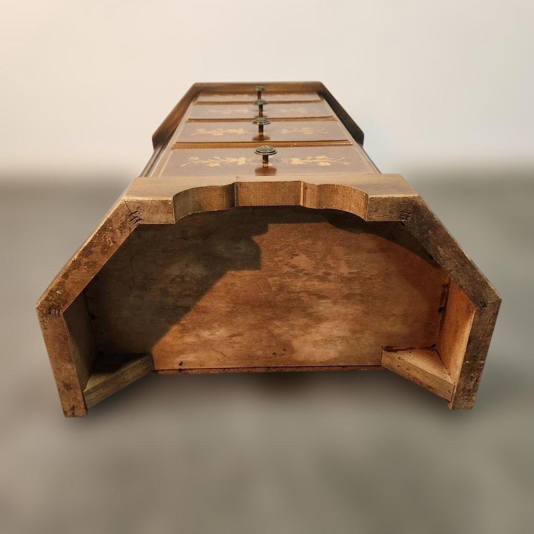 訳あり 象嵌細工風 ミニチェスト 4段チェスト サイドボード