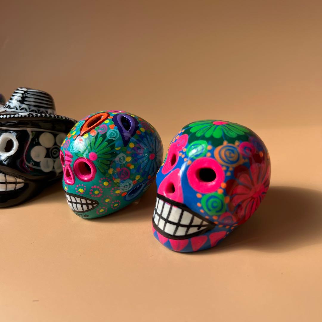 メキシコ　ドクロ　スカル　置物5個セット