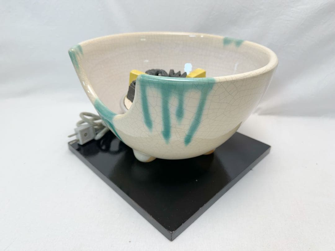 美品 茶道具 さつま織部 風炉型 野々田商店製 電熱器