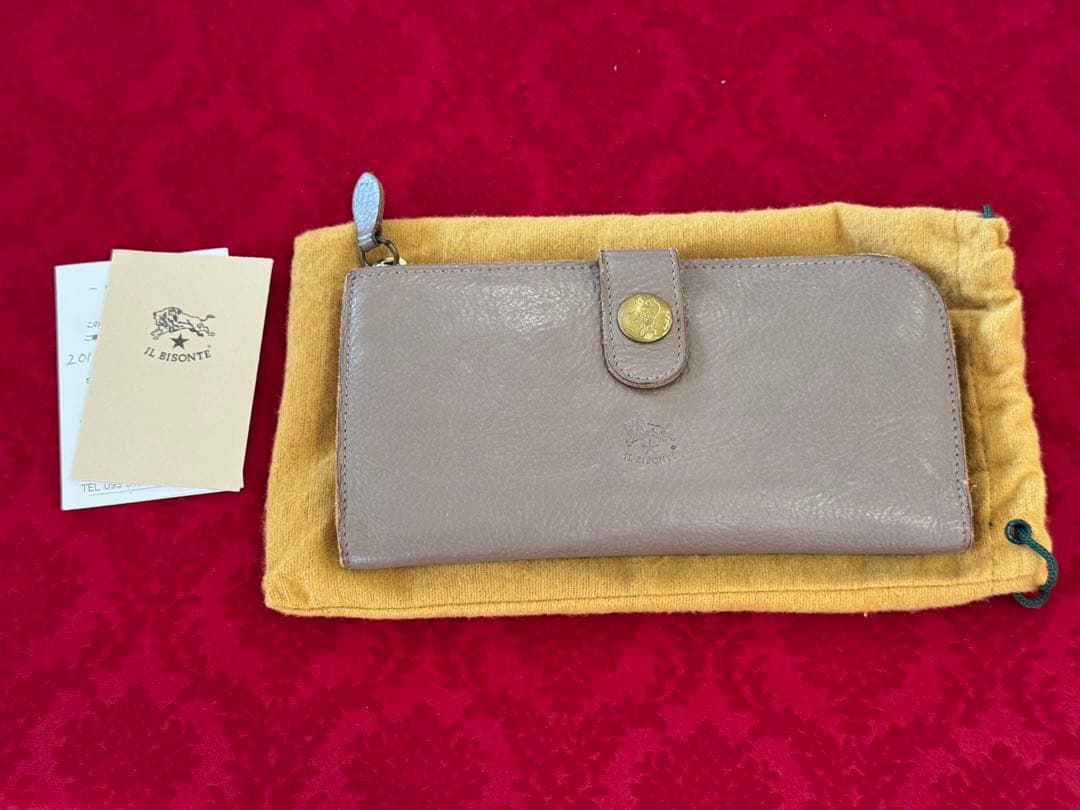 【美品】IL BISONTE グレー 二つ折り財布