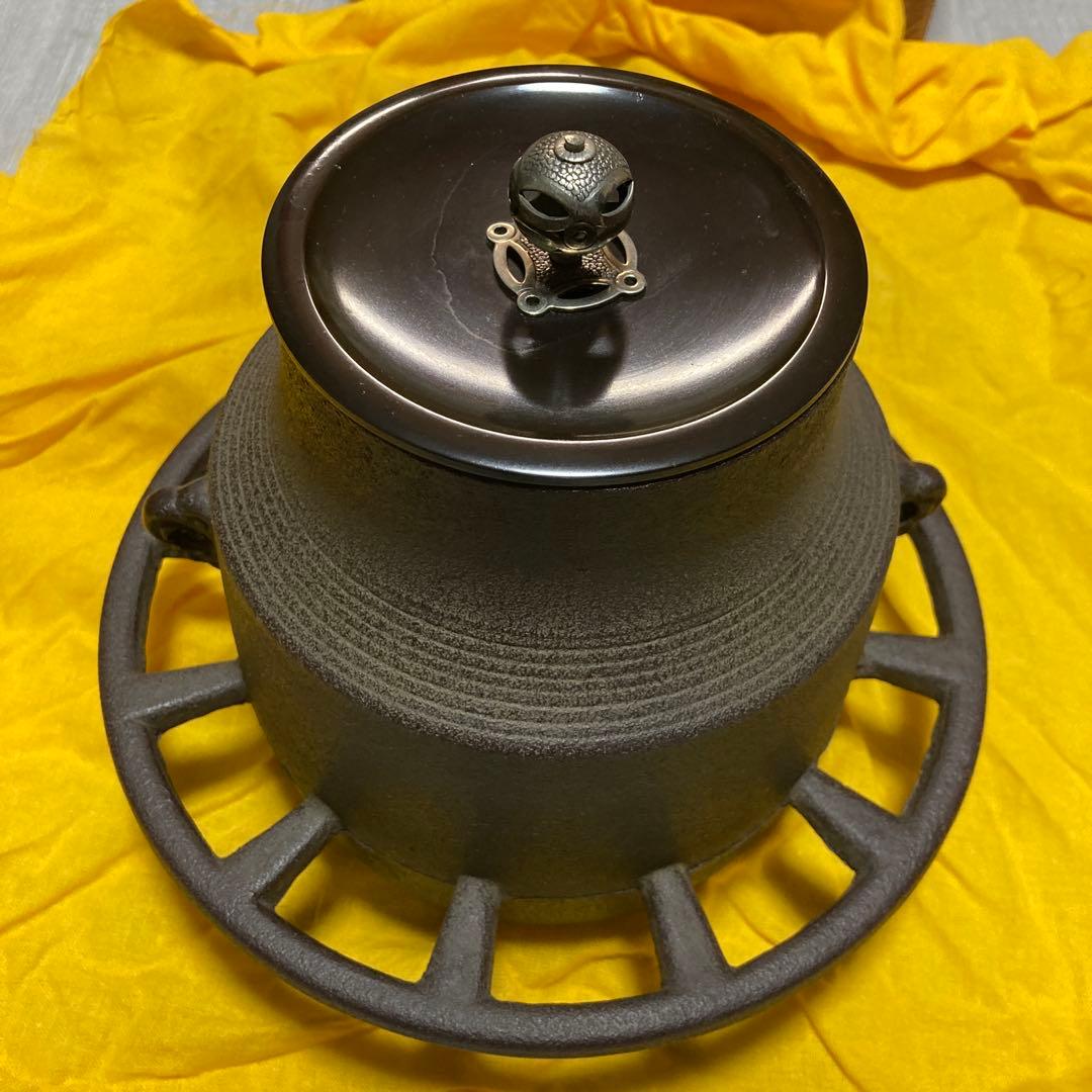 車軸釜、釜師庄司光洞作、未使用品