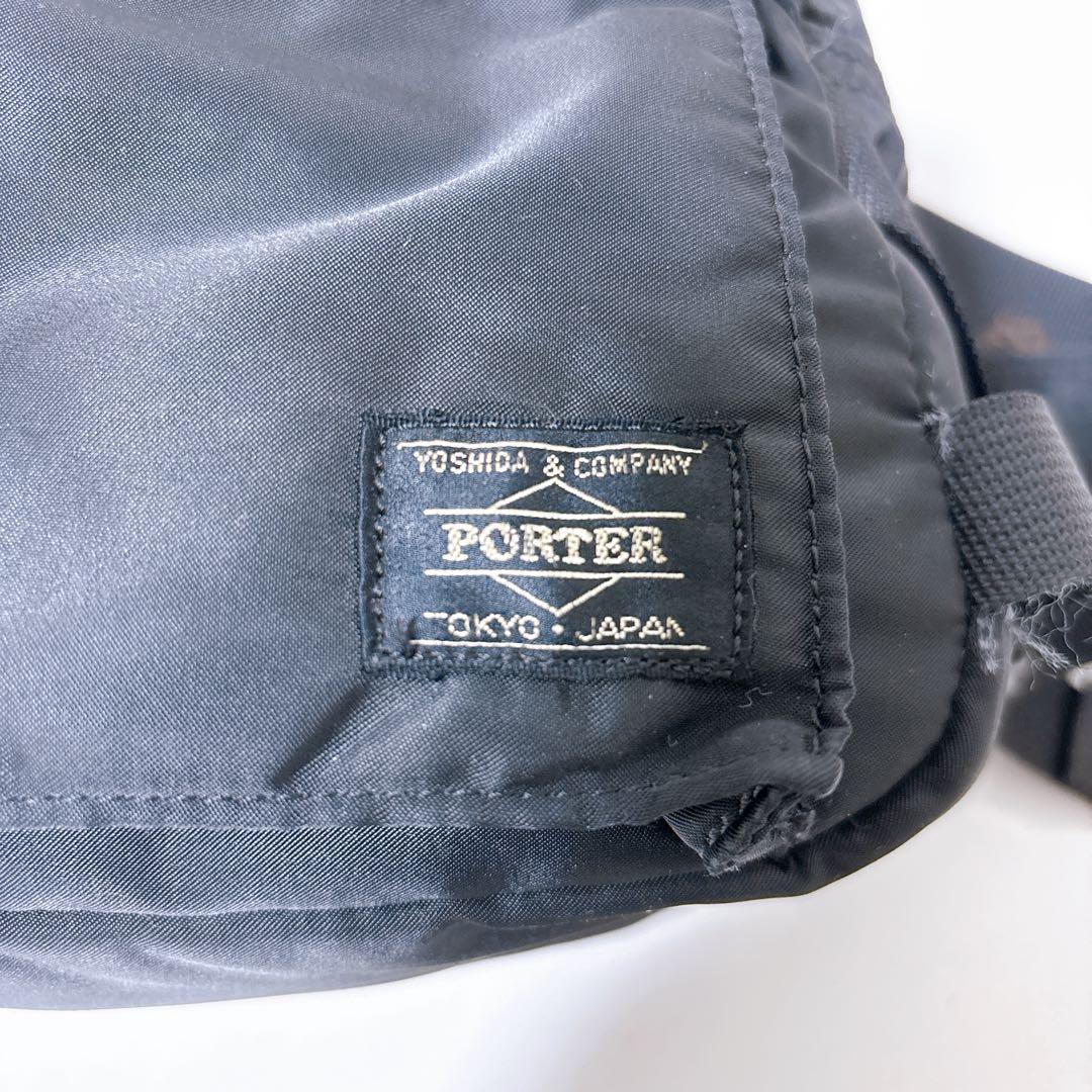 【美品】PORTER ポーター TANKER タンカー ボディバッグ 黒ナイロン