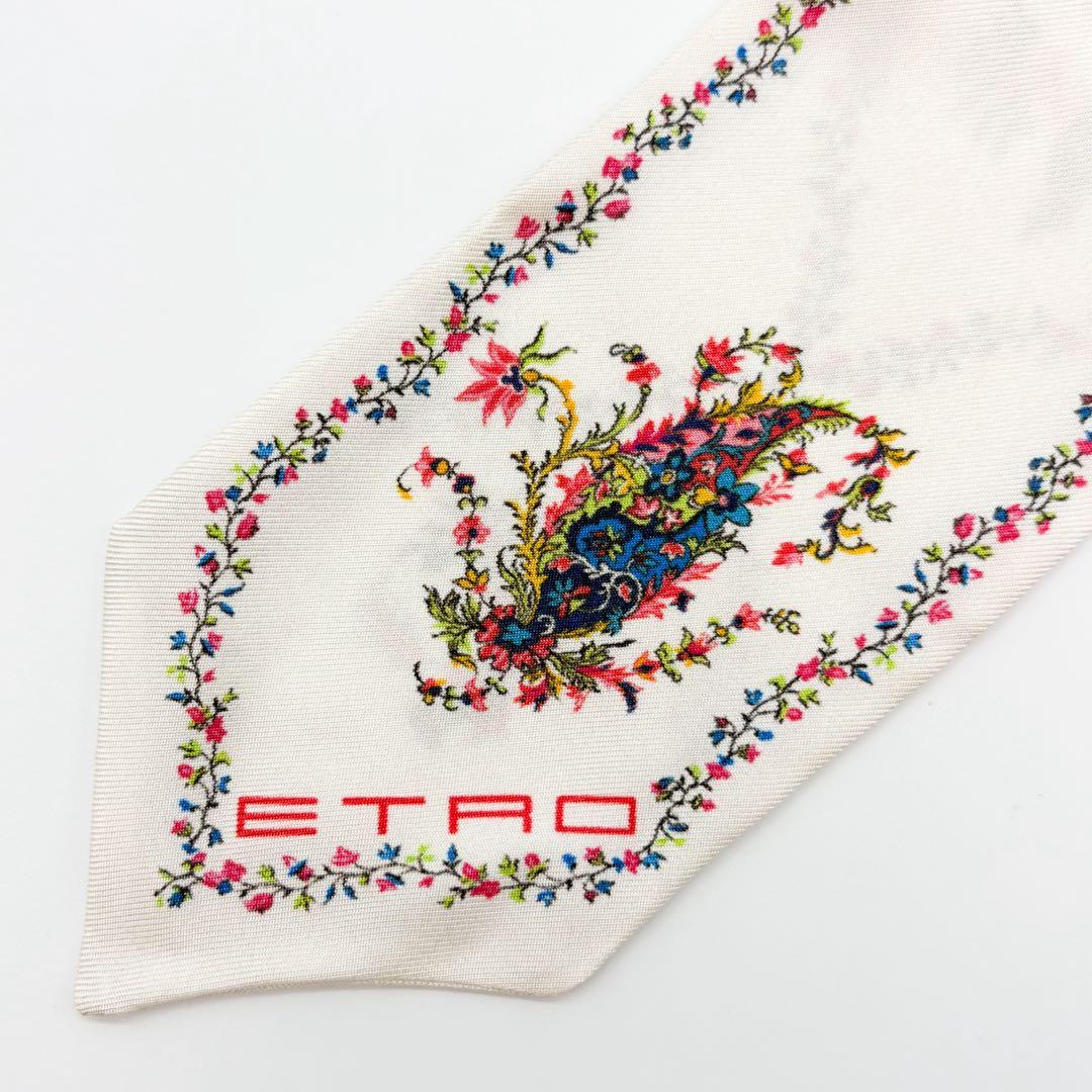 ♡美品♡ ETRO エトロ フラワー 花柄 リボンスカーフ