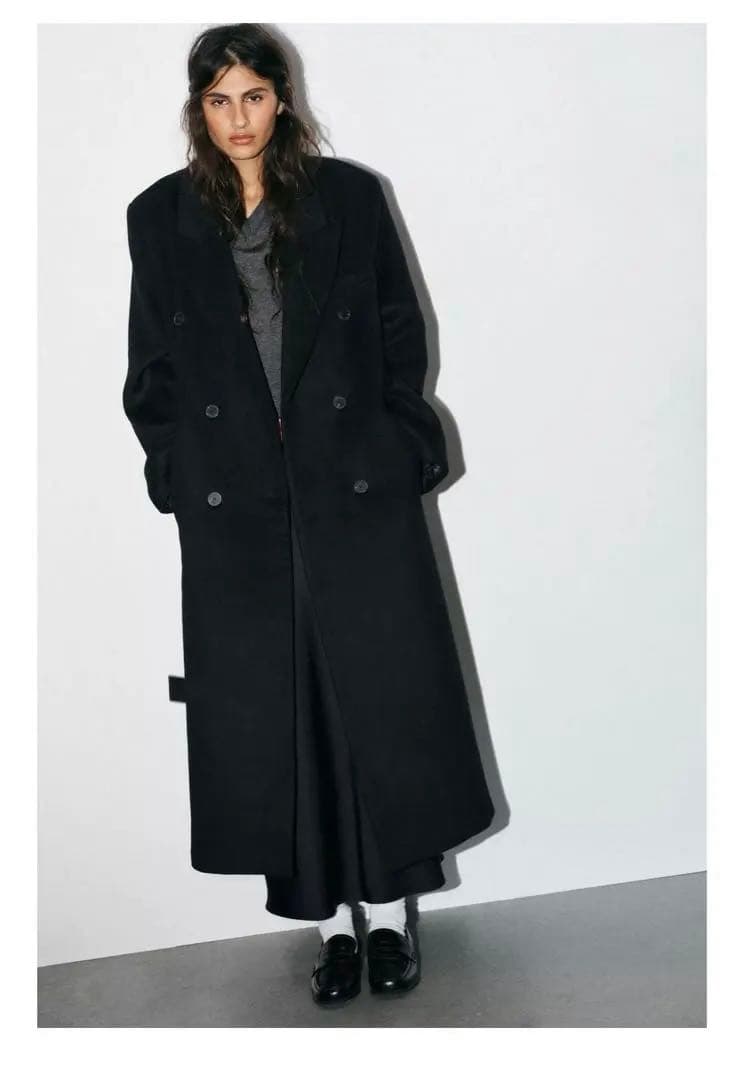 ZARA ウール混紡エクストラロングコート　XL